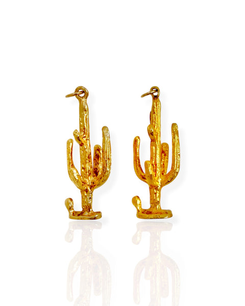 14k Gold Cactus Charm