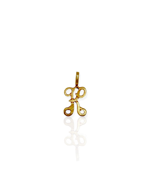 14k Gold Letter K Charm