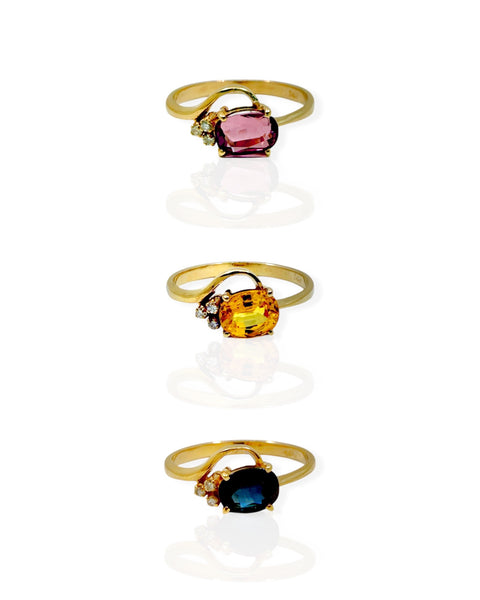 14k Gold Sapphire and Diamond Rings (6.25, 6.5)