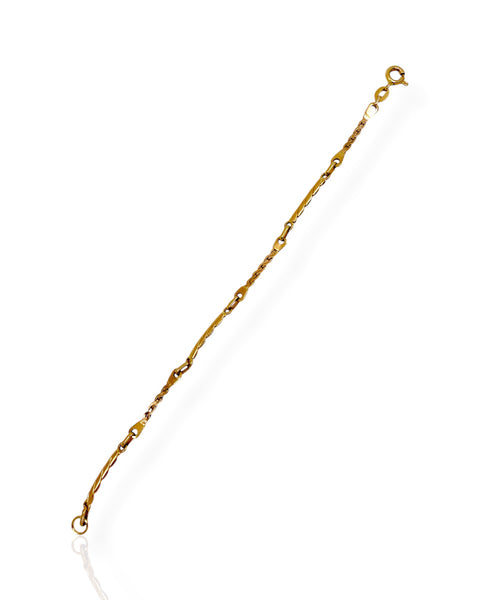 14k Gold Bar Link Bracelet (6.5