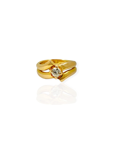 14k Gold Double Shank Diamond Ring (4.75)