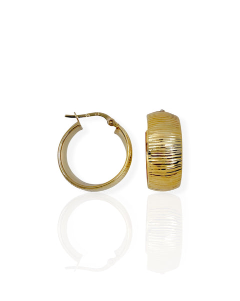 14k Gold Fluted Hoop Earrings