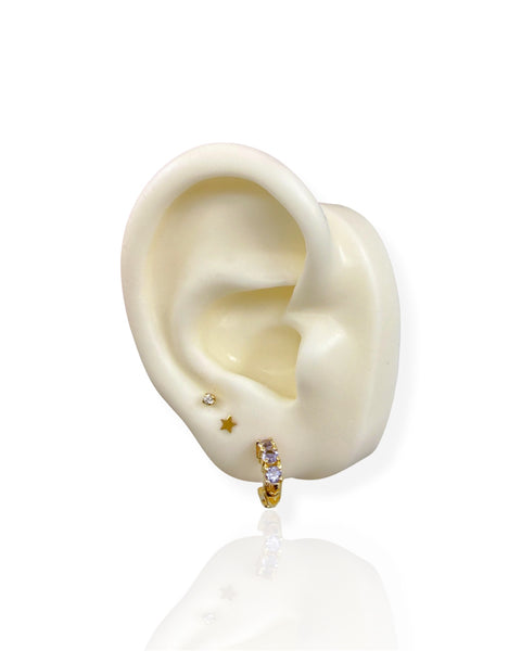 14k Gold Tanzanite Huggie Earrings