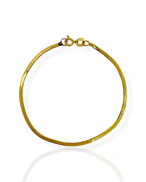 14k Gold Herringbone Chain Bracelet (6