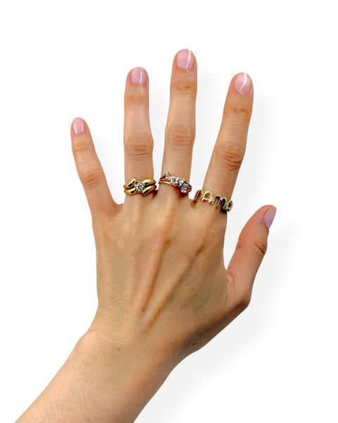 14k Gold Double Shank Diamond Ring (4.75)