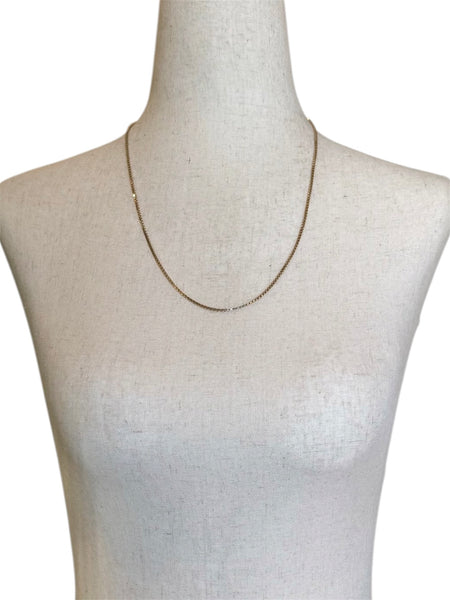14k Gold Box Chain Necklace (22.25")
