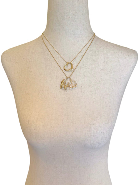 18k Gold Tiffany Open Heart Charm