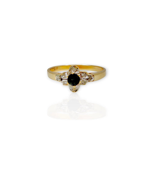14k Gold Sapphire Clover Ring (7)