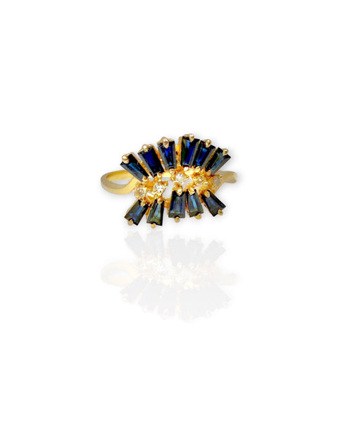 14k Gold Sapphire Burst Ring (7)