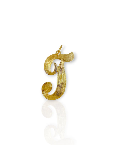 14k Gold Letter T Charm