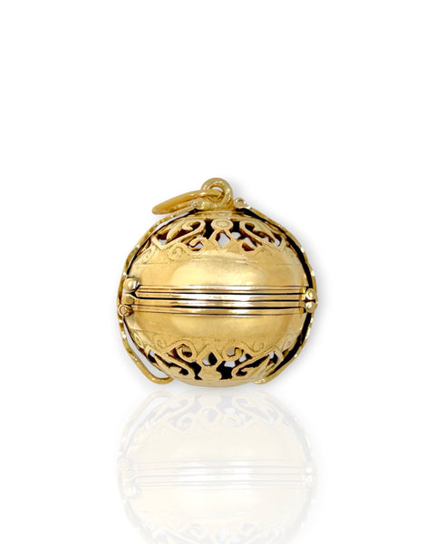 14k Gold Orb Locket Charm