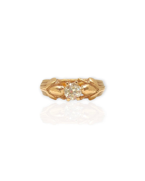 14k Gold Diamond Iris Ring (5.25)