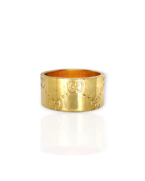 18k Gold Gucci Icon Wide Ring (5.25/5.5)