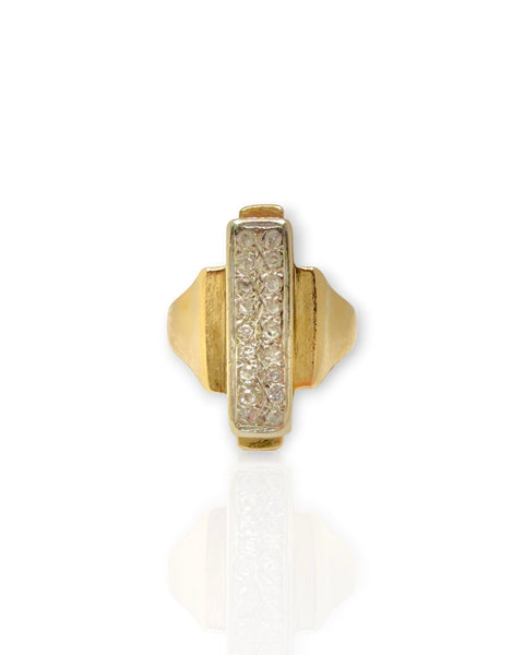 14k Gold Diamond Bar Ring (3.75)