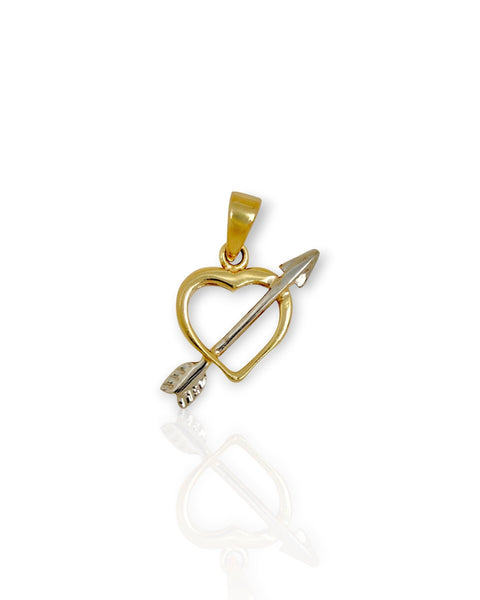 14k Gold Heart & Arrow Charm