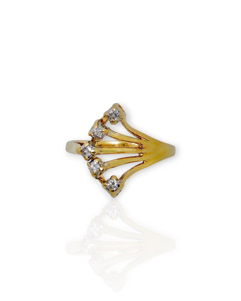 14k Gold Diamond Curve Ring (6.25)