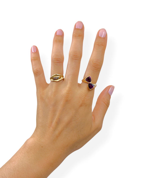 14k Gold Rubellite Bypass Ring (5.75)