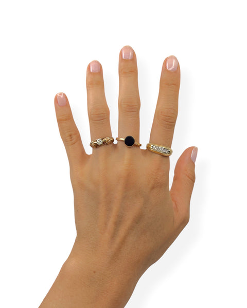 14k Gold Diamond Iris Ring (5.25)