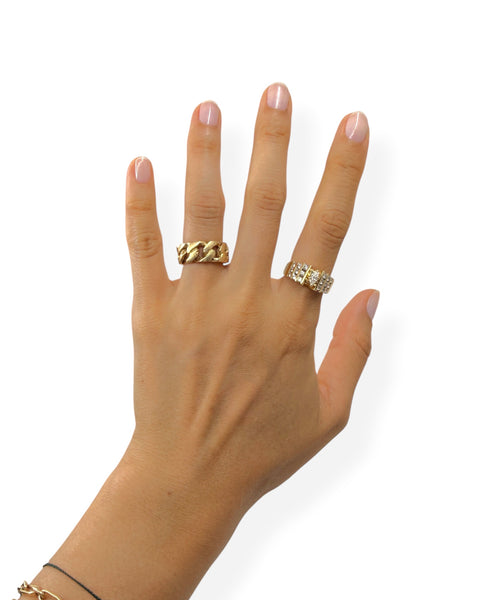 14k Gold Heavy Curb Chain Ring (5)