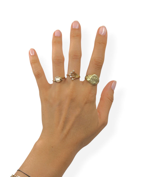 14k Gold RB Signet Ring (6.25)