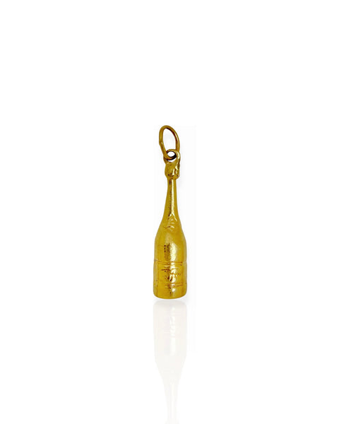 14k Gold Champagne Bottle Charm