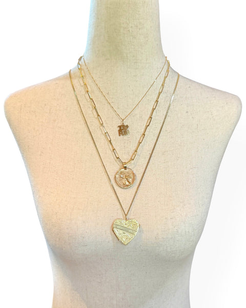 14k Gold Engraved Heart Locket Charm
