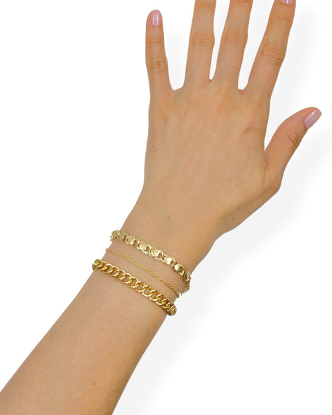 14k Gold Diamond Cut Cable Chain Bracelet/Anklet (9.25")