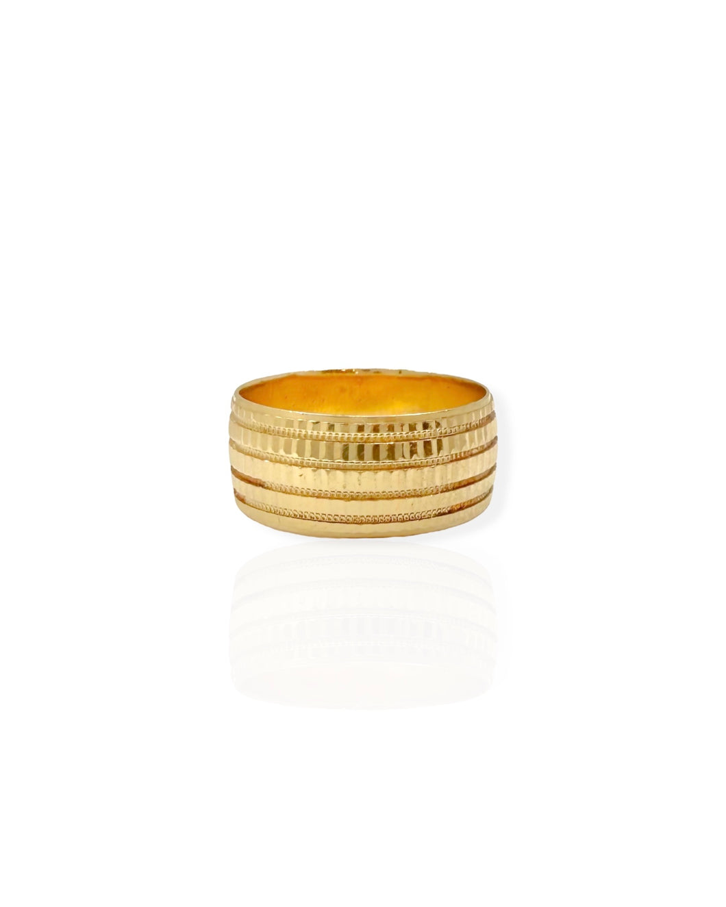 14k Gold Wide Barrel Ring (6)