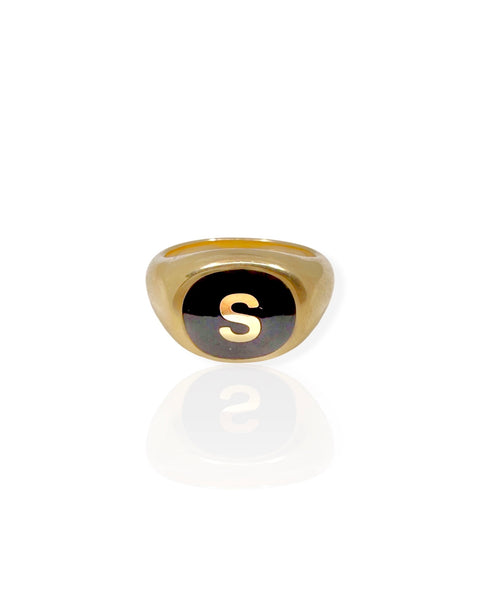 14k Gold Letter S Signet Ring (6.5)