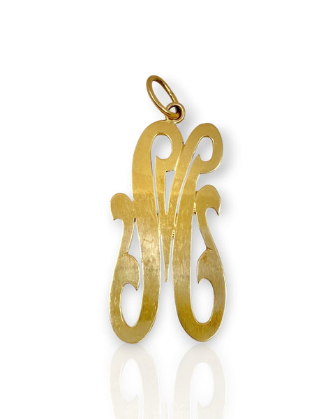 14k Gold Jumbo Letter M Charm