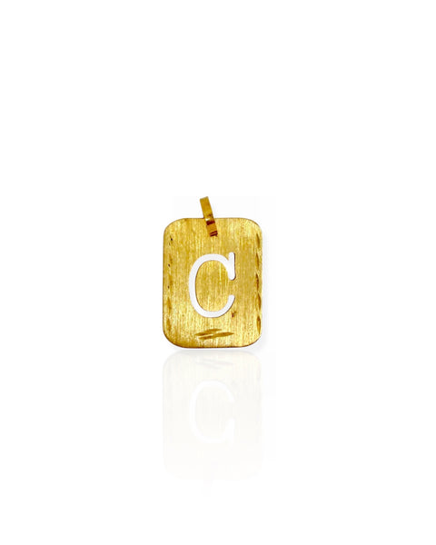 18k Gold Letter C Charm