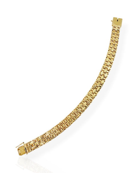 14k Gold Woven Bracelet warp and weft (7.0625