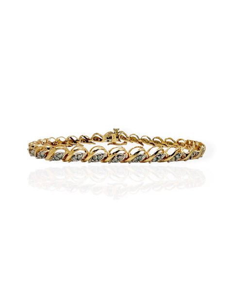 10k Gold Diamond Bracelet (7.25