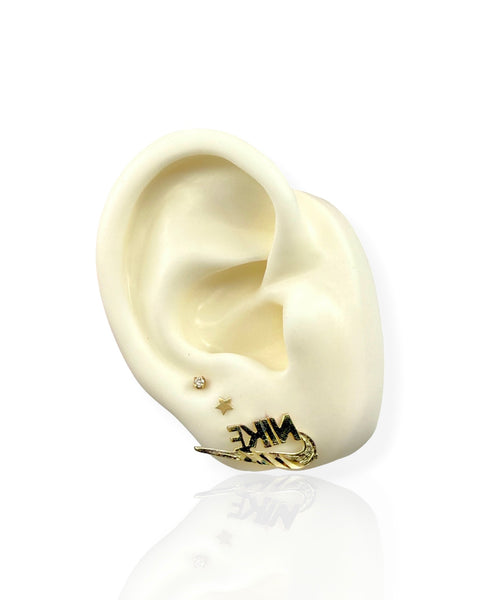 10k Gold Nike Stud Earring