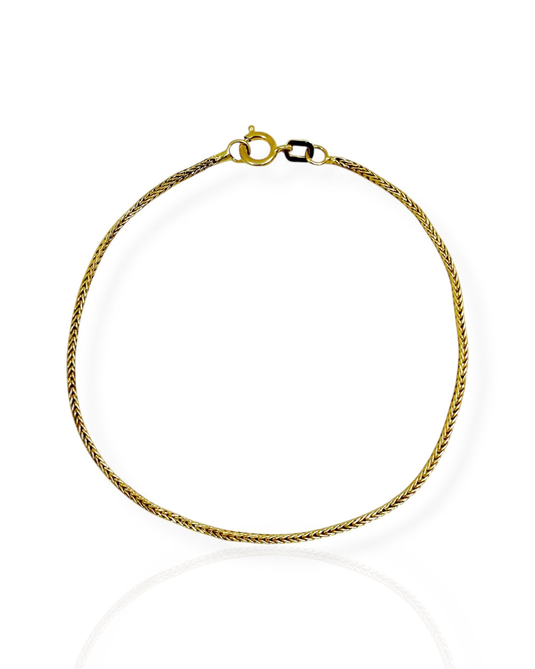 14k Gold Foxtail Chain Bracelet (7.375