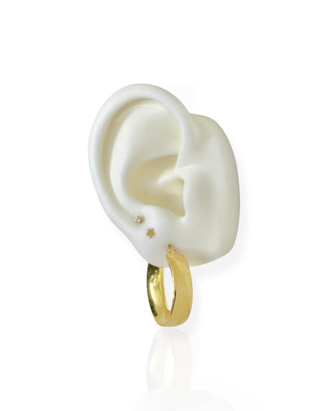 18k Gold Puffy Oval Hoop Earrings