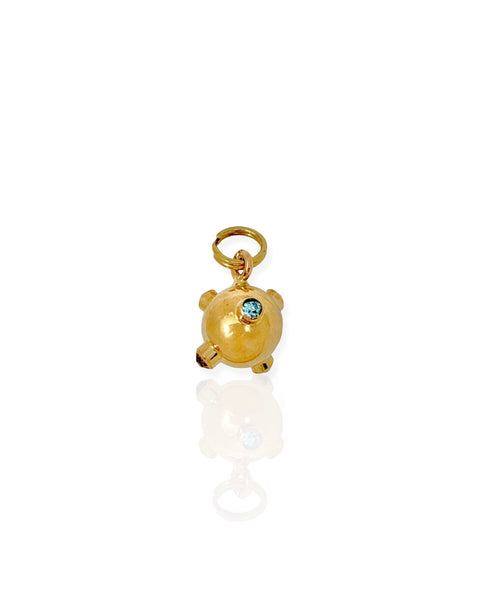 18k Gold Gemstone Sputnik Charm