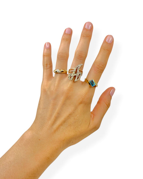 14k Gold Diamond Letter A Ring (7)