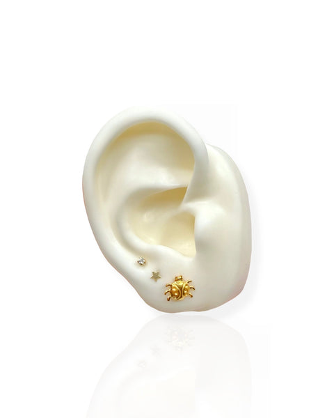 18k Gold Ladybug Earring