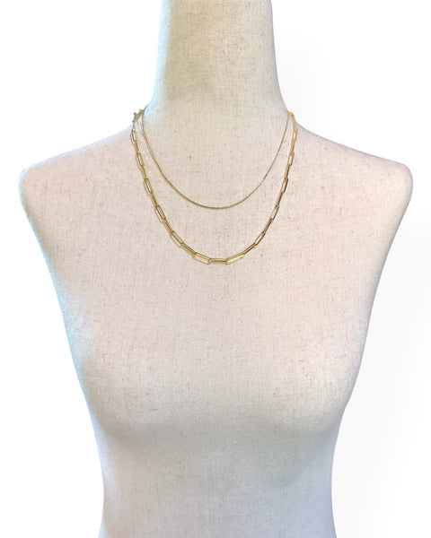 14k Gold Paperclip Chain Necklace (20.25")