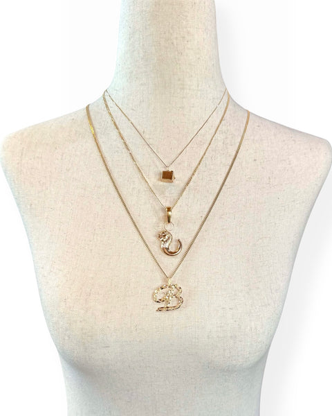 14k Gold Letter B Filigree Charm