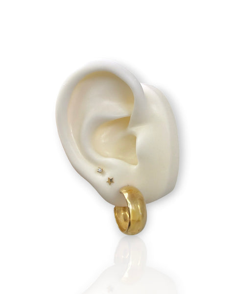 14k Gold Wide Hoop Earrings