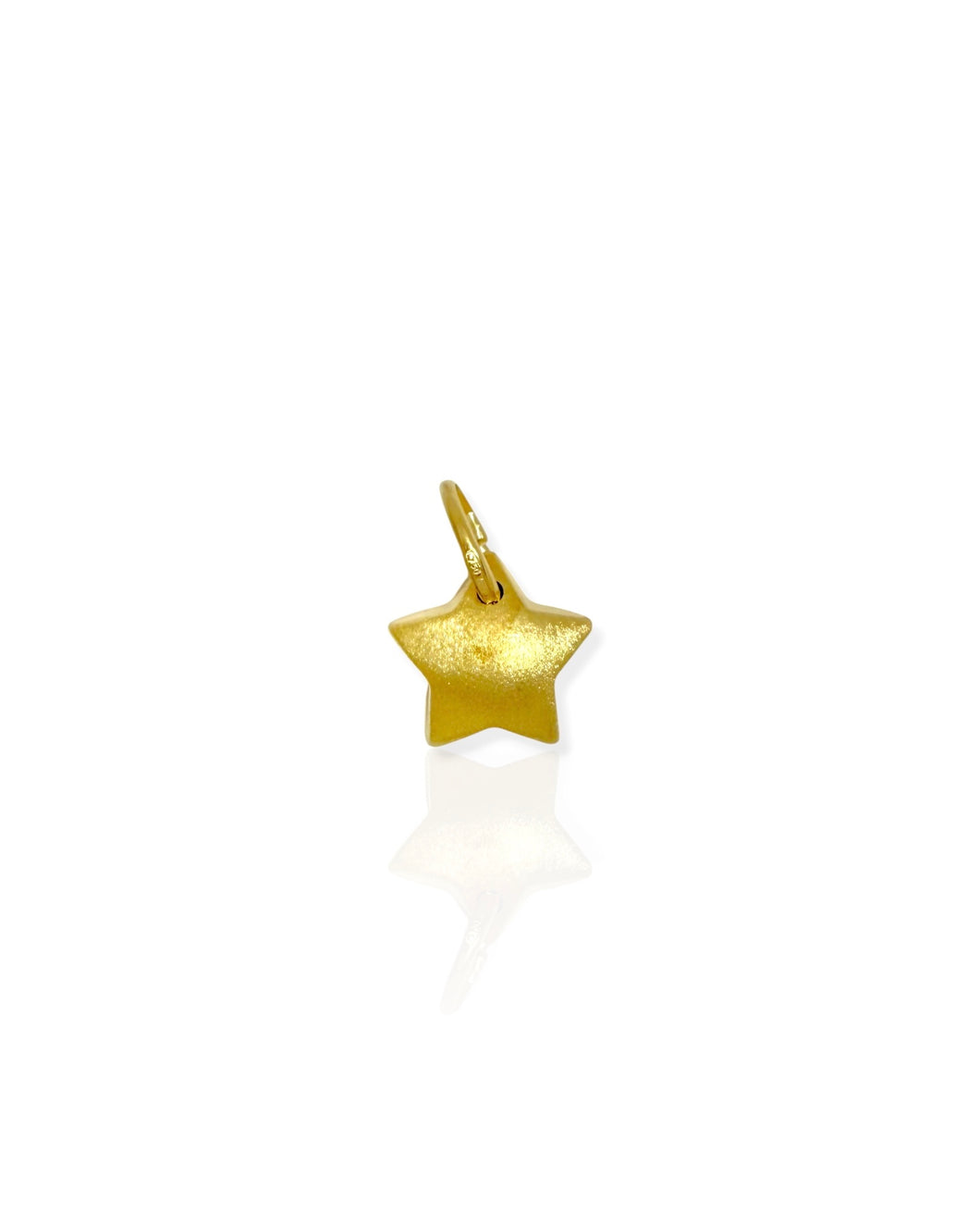 18k Gold Reversible Puffy Star Charm