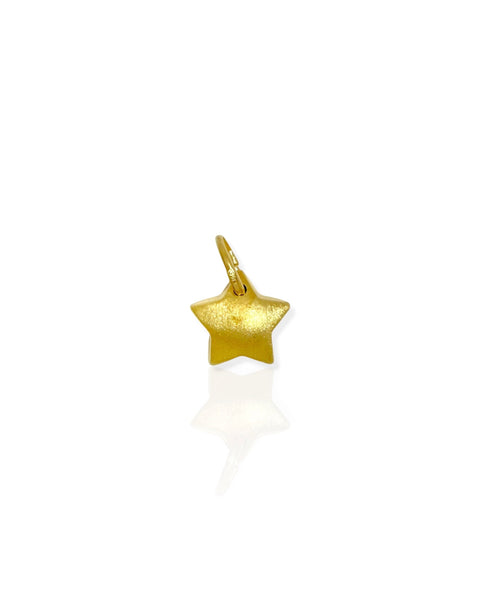 18k Gold Reversible Puffy Star Charm