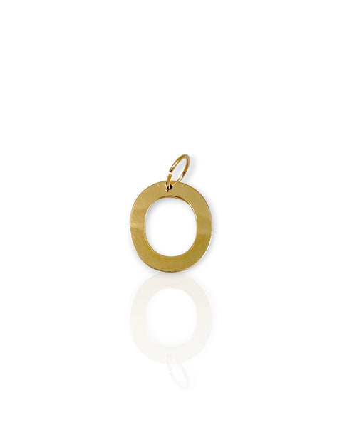 14k Gold Letter O Charm