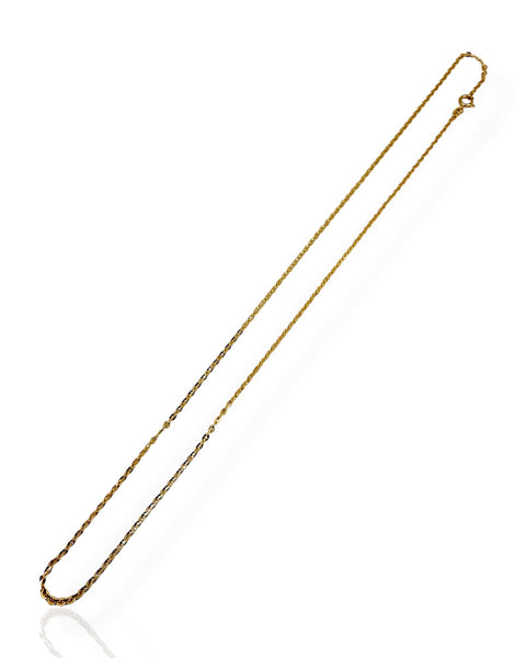 18k Gold Flat Cable Chain Necklace (19.875