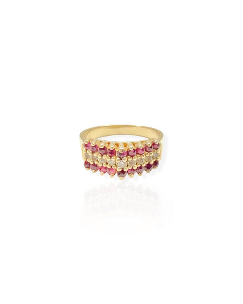 14k Gold Tiered Ruby and Diamond Ring (6)