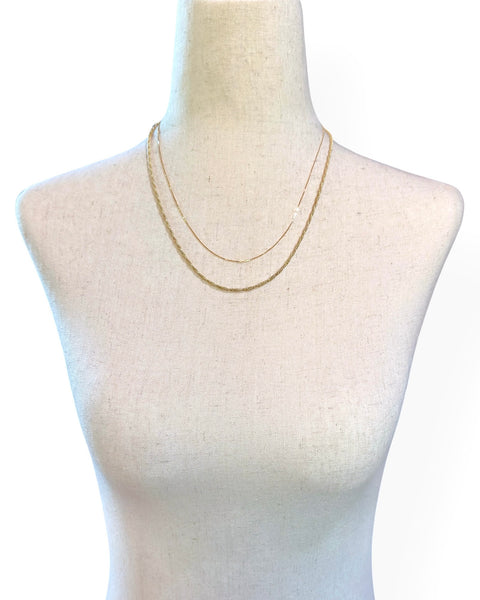 18k Gold Box Chain Necklace (18.125")