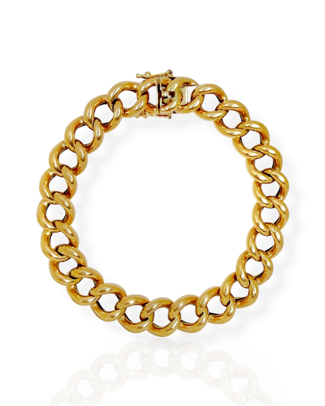 18k Gold Puffy Curb Chain Bracelet (8