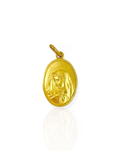 18k Gold Mother Mary Charm